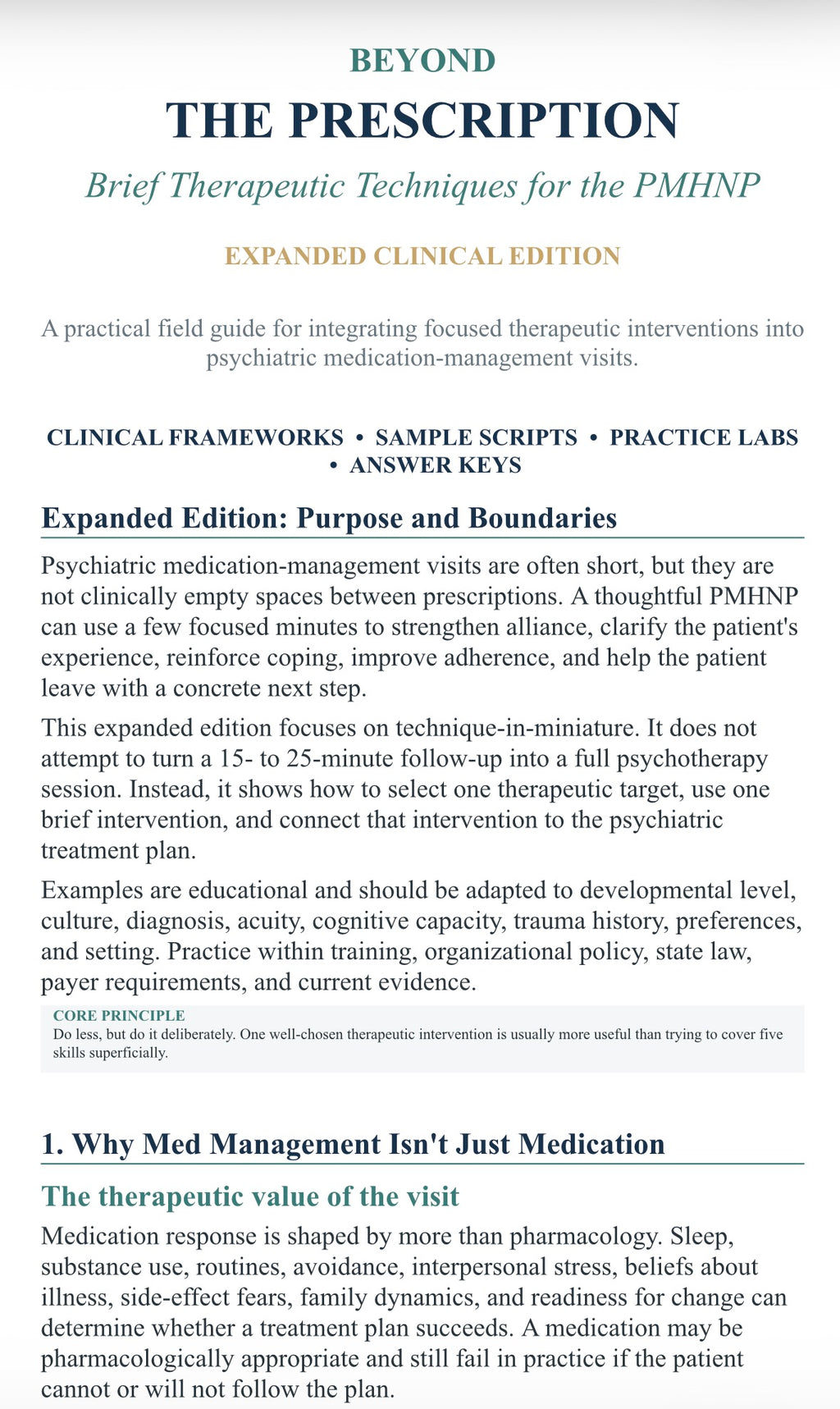 Beyond The Prescription: Brief Therapeutic Techniques for the PMHNP