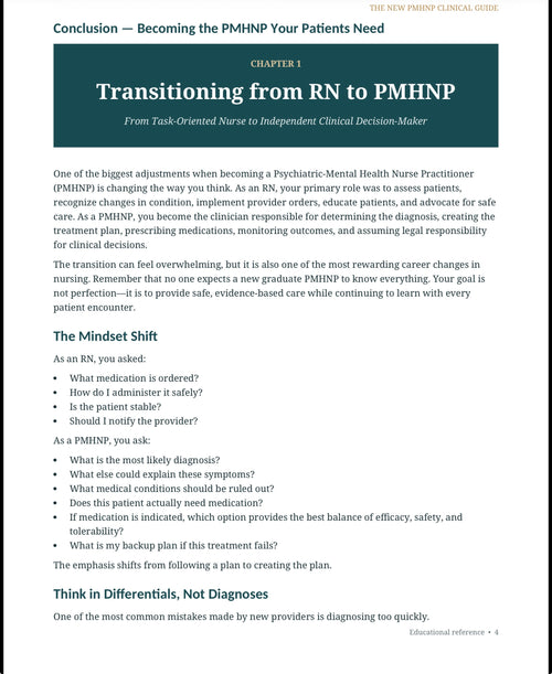 The New PMHNP Clinical Guide (From RN to PMHNP)